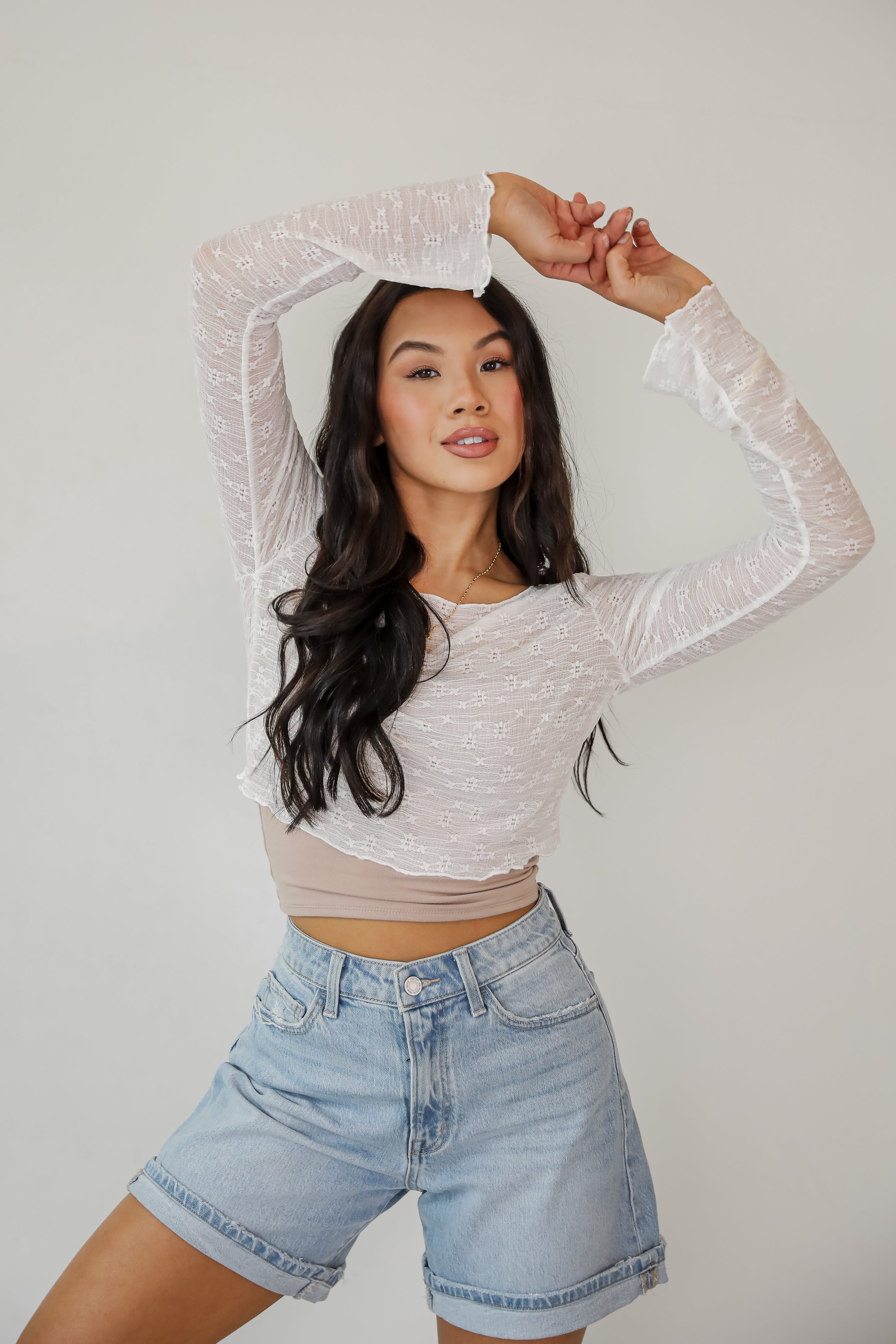 FINAL SALE - Last Forever Floral Mesh Crop Top
