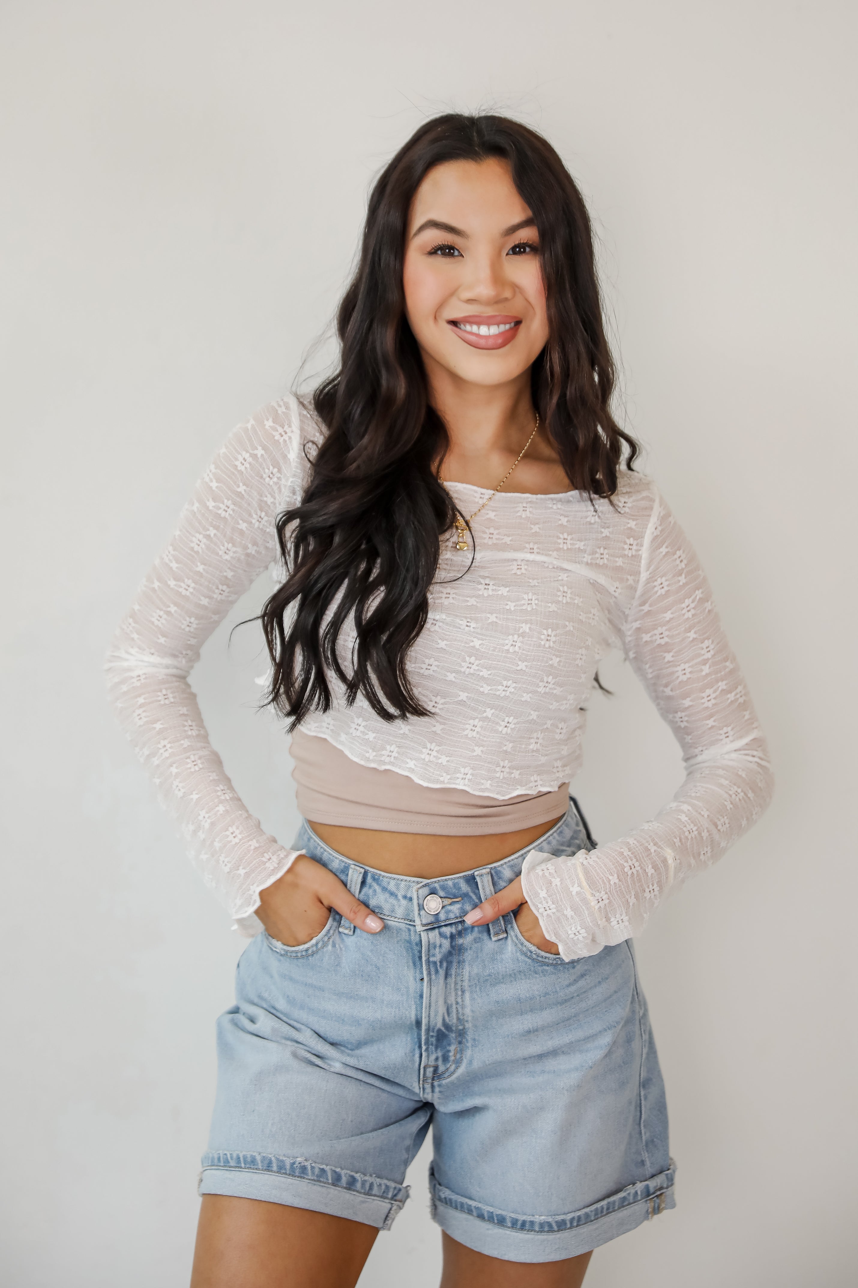 FINAL SALE - Last Forever Floral Mesh Crop Top