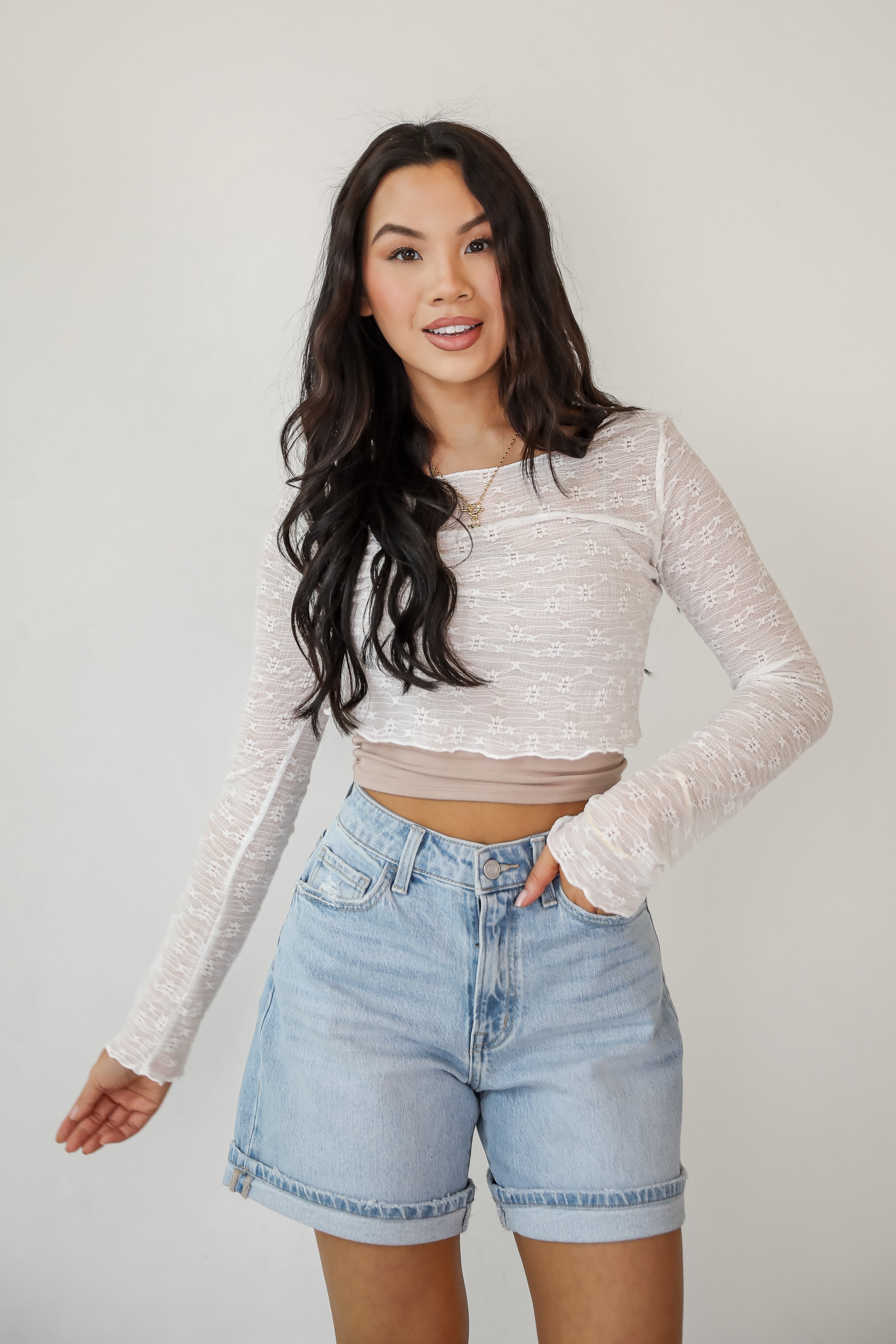 FINAL SALE - Last Forever Floral Mesh Crop Top